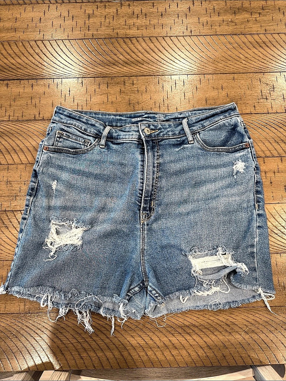 Old Navy Higher High-Rise Flare Secret Smooth Pockets Distressed Flare Jean
